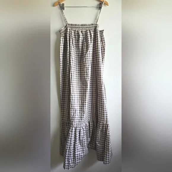 NWT! WeWoreWhat, Smocked Midi, Gingham, Whispering White, Size XL - Picture 6 of 11
